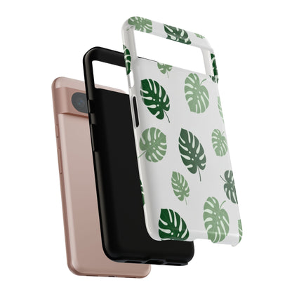 Monstera Leaf Phone Case — Tropical Green Pattern Tough Case