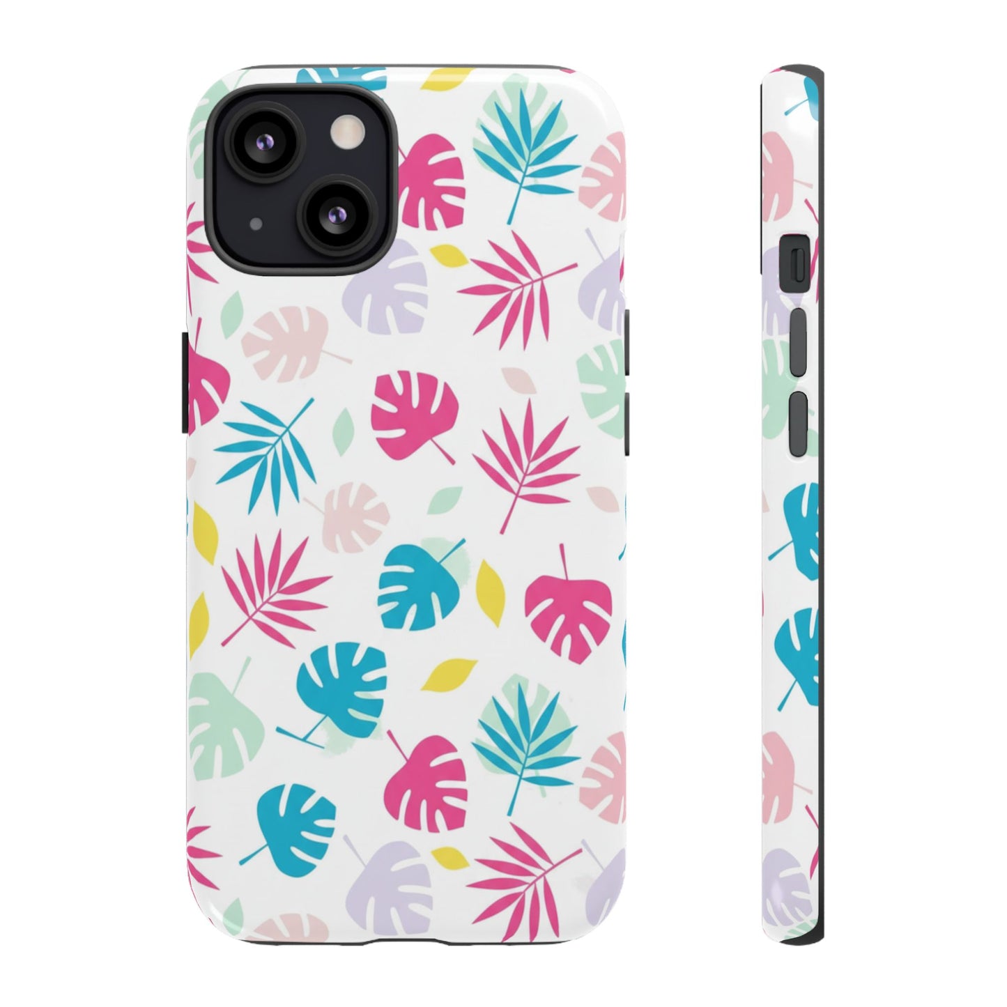 Tropical Leaf Phone Case — Colorful Pastel Monstera & Palm iPhone Case