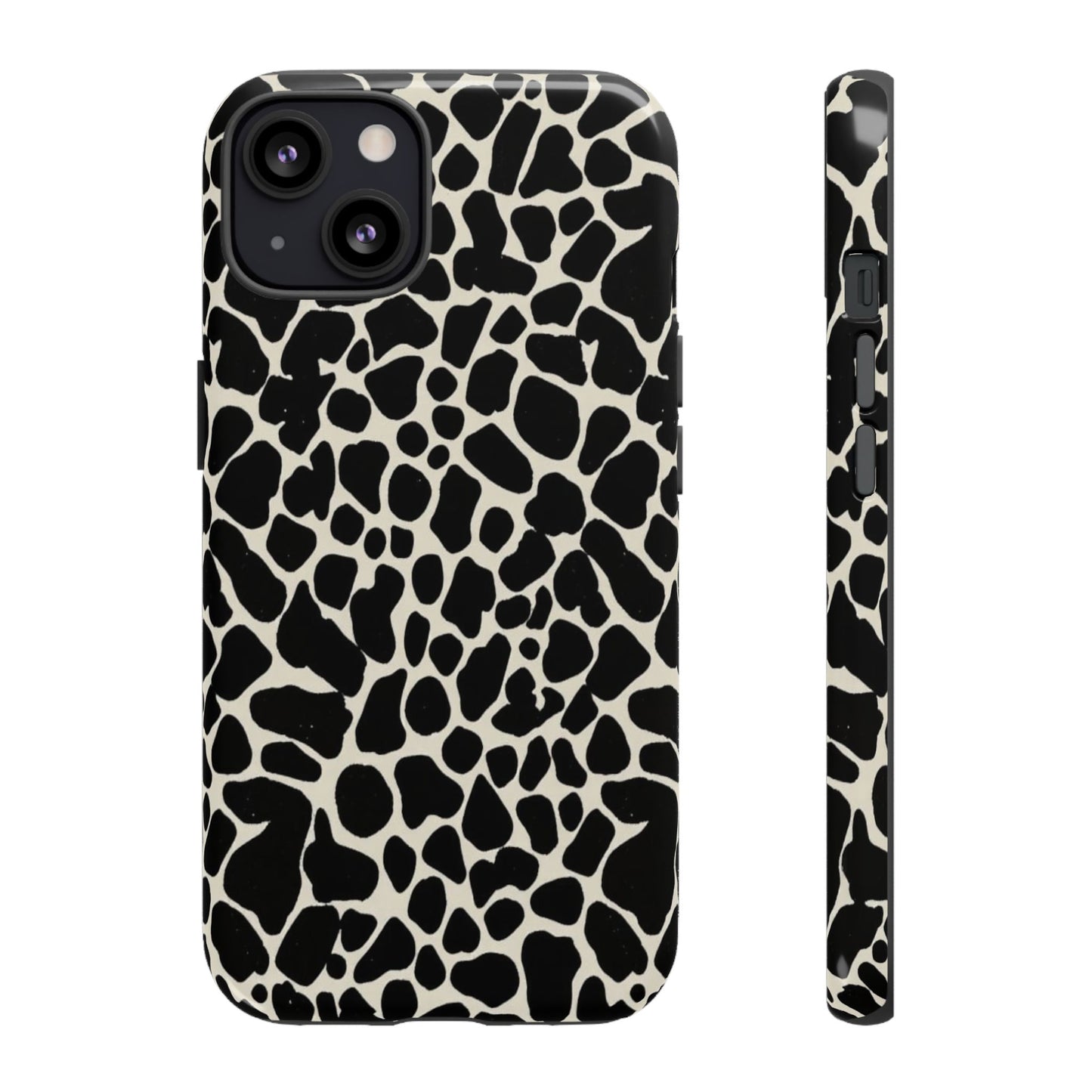 Black and White Cowhide Phone Case — Protective Tough Case