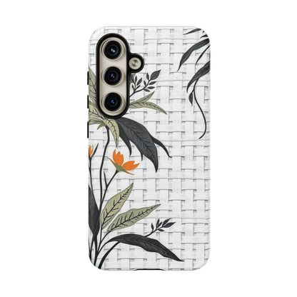 Floral Woven Tough Phone Case — Protective Botanical iPhone Cover