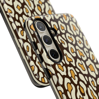 Leopard Print Tough Phone Case — Durable Protective iPhone Cover