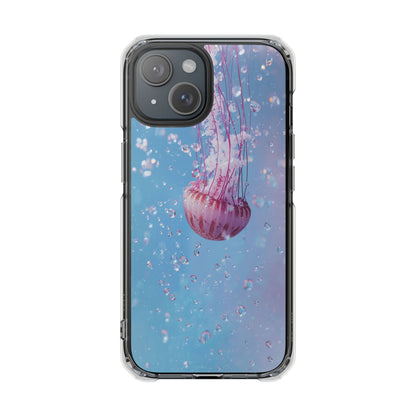 Jellyfish Clear Magnetic Impact Phone Case – Ocean Blue Underwater Design