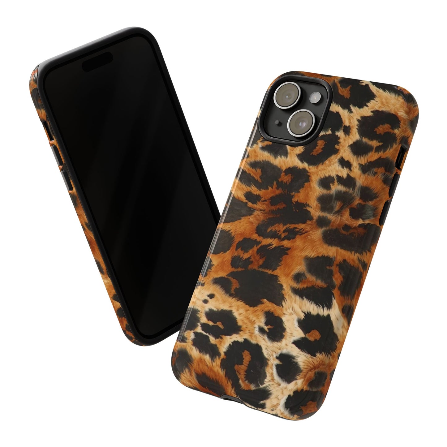 Leopard Print Tough Phone Case – Rugged Protective iPhone Cover