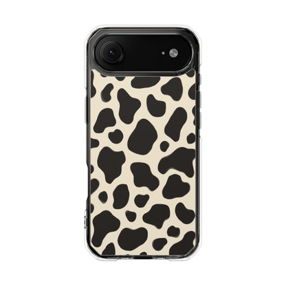 Cow Print Clear Magnetic Phone Case — Impact-Resistant Stylish Protection