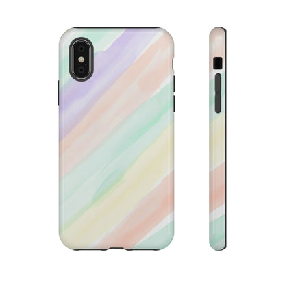 Pastel Watercolor Stripe Tough Phone Case