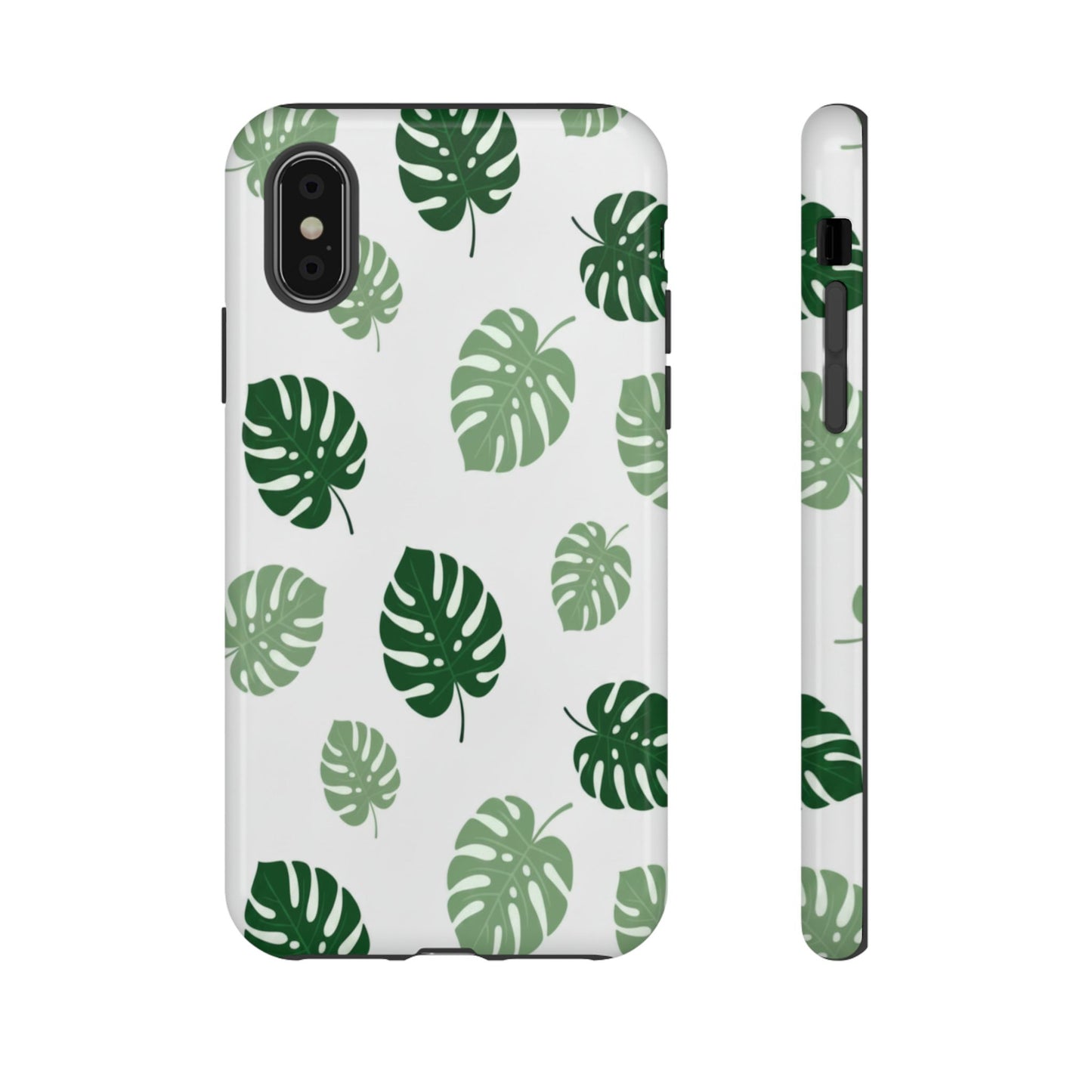 Monstera Leaf Phone Case — Tropical Green Pattern Tough Case