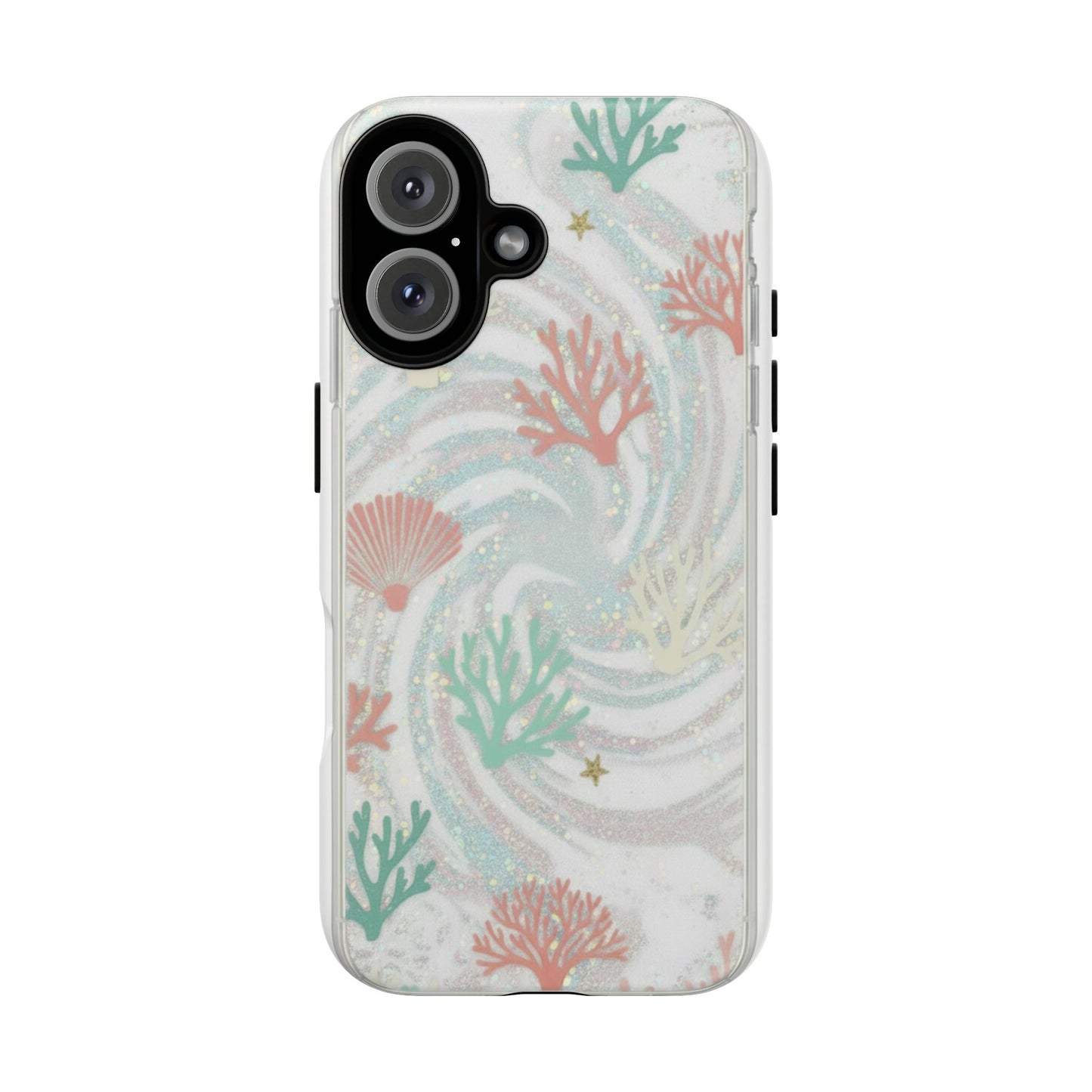 Seafoam Coral Tough Phone Case - Pastel Ocean Wave Design