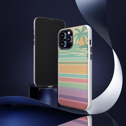Tough Case — Retro Pastel Sunset Palm Tree Phone Case