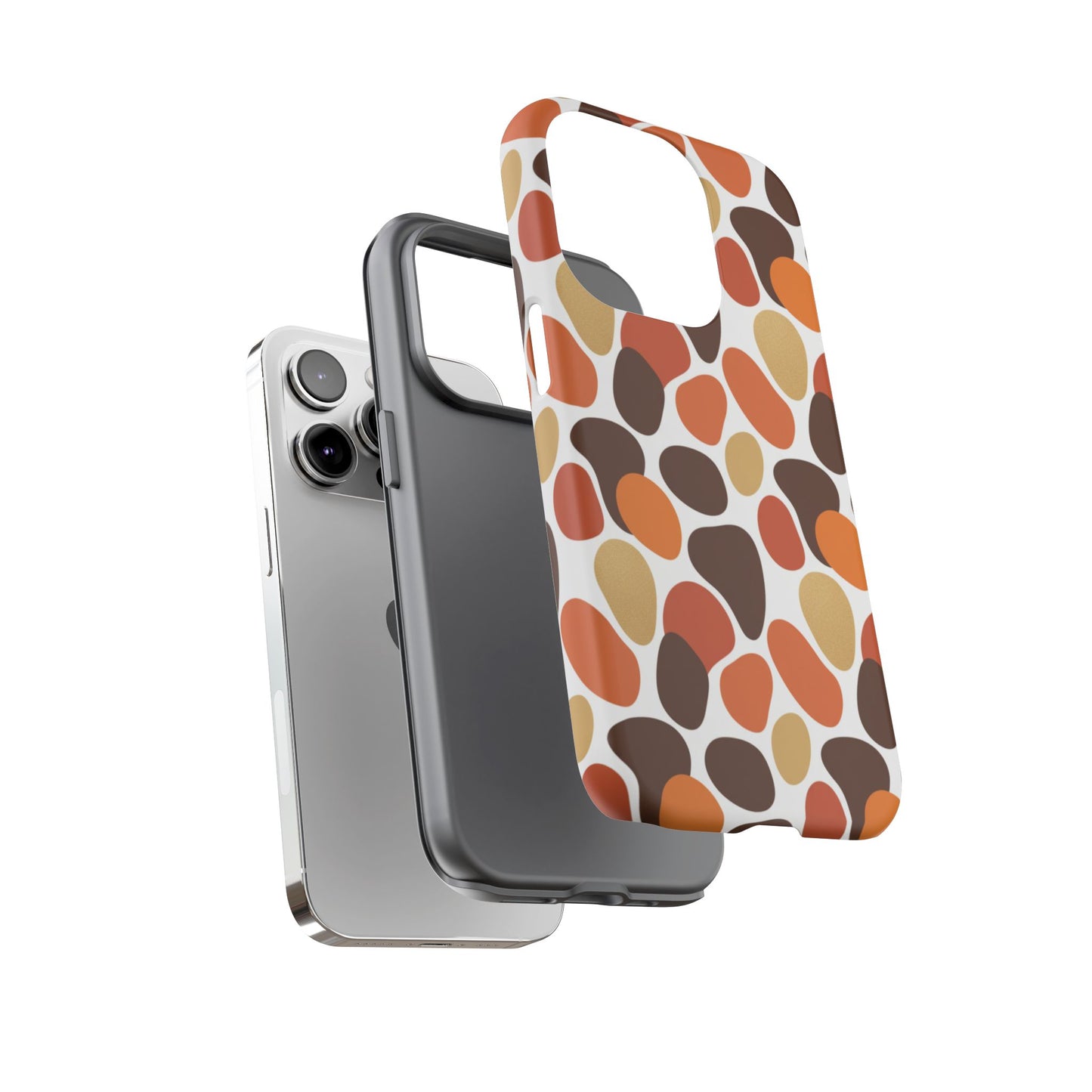 Phone Case — Retro Pebble Pattern in Warm Autumn Colors