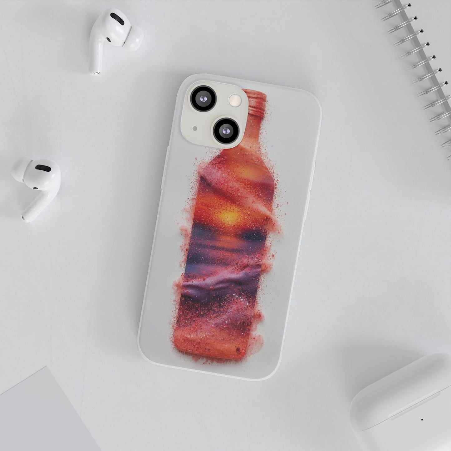 Galaxy Bottle Phone Case — Abstract Cosmic Beverage Design Flexible Case
