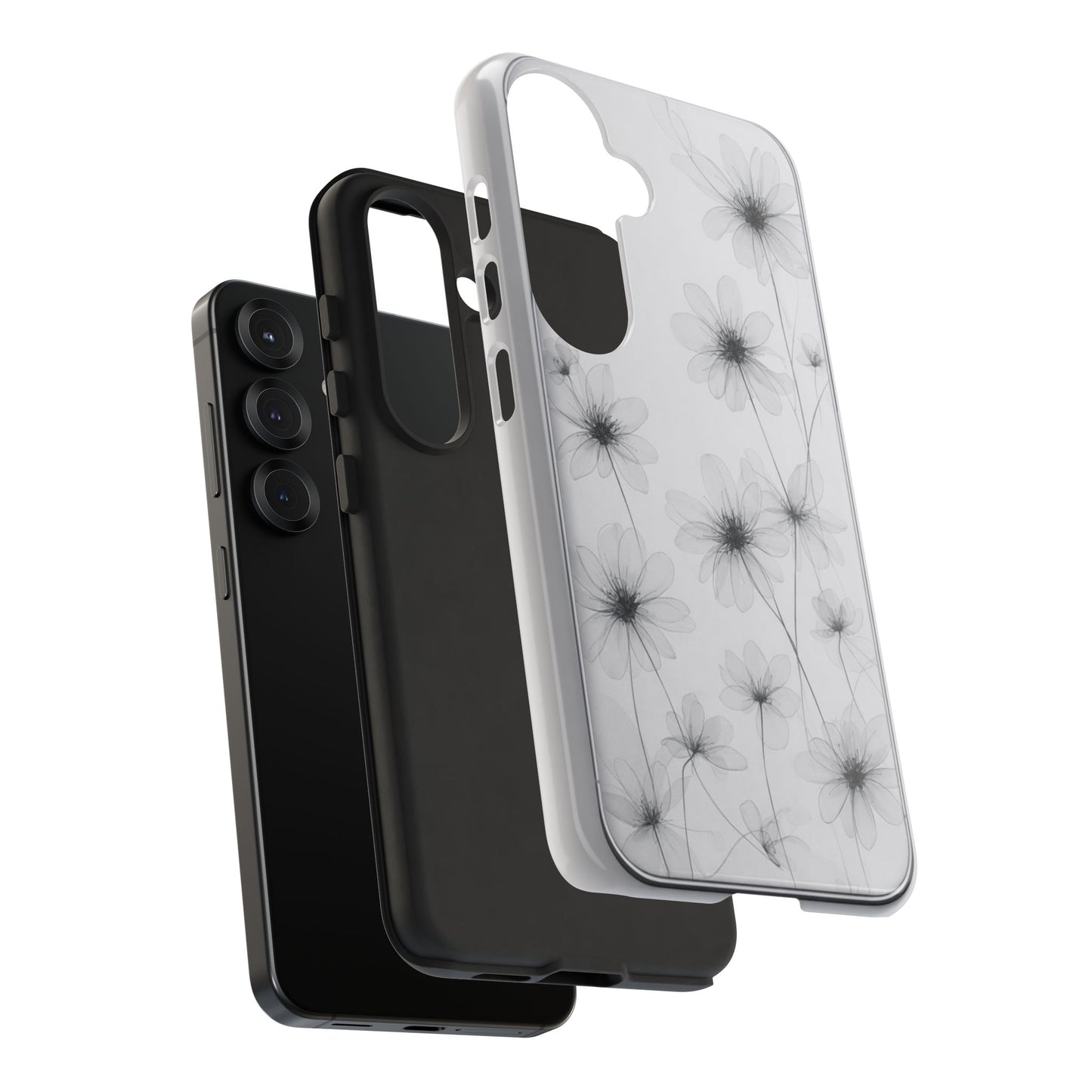 Tough Case — Black & White Floral Tough Phone Case