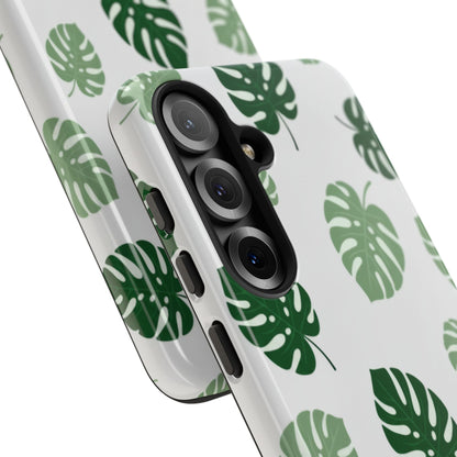 Monstera Leaf Phone Case — Tropical Green Pattern Tough Case