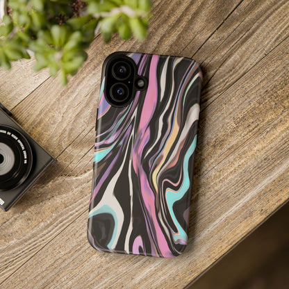 Abstract Marble Tough Phone Case — Pastel Swirl Protective Cover