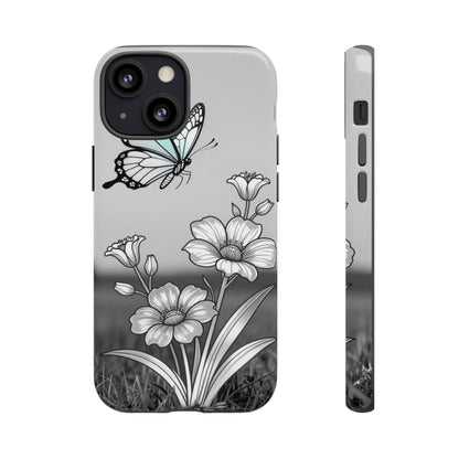 Butterfly & Wildflower Tough Phone Case — Durable Floral Phone Cover