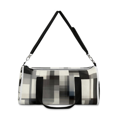 Monochrome Pixel Pattern Duffel Bag — Modern Travel Gym Bag