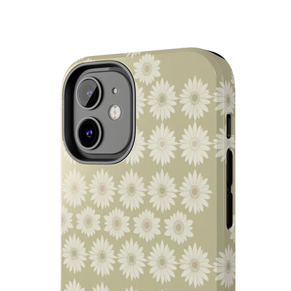 Daisy Pattern Tough Phone Case — Protective Floral iPhone Cover