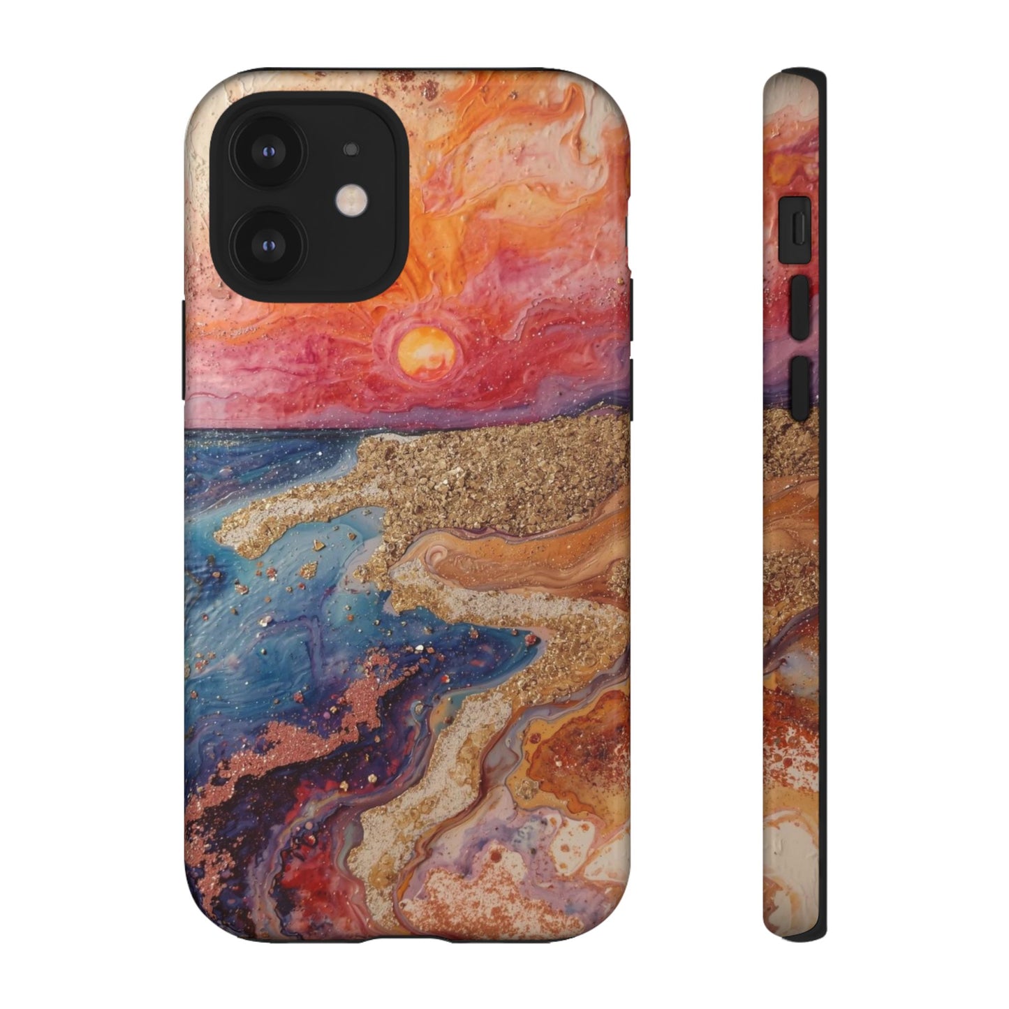 Sunset Coast Phone Case — Colorful Abstract Beach Art Tough Case