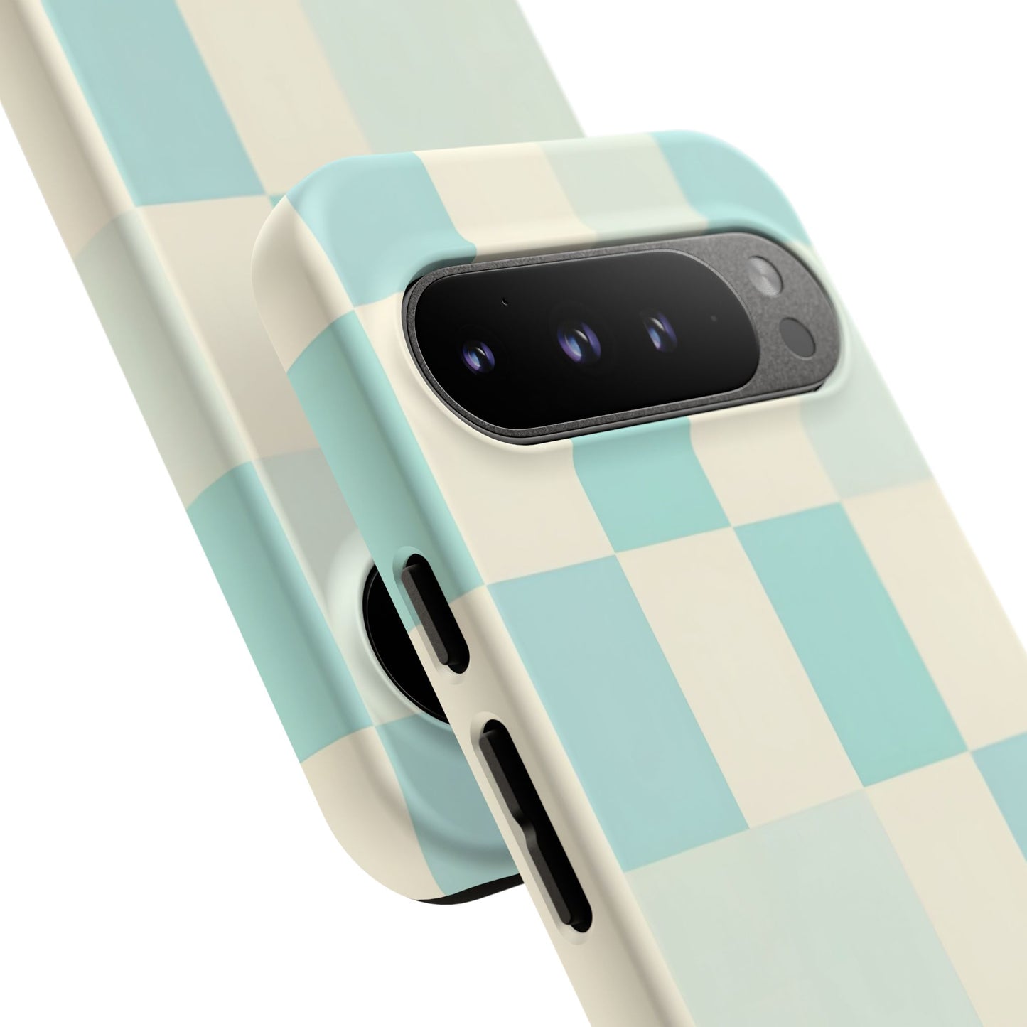 Pastel Checkerboard Tough Case – Mint & Cream Protective Phone Cover