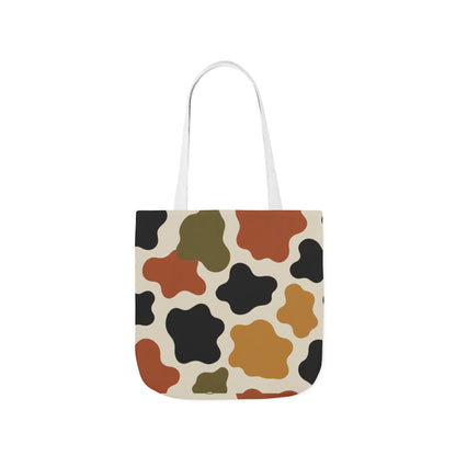 Abstract Earth-Tone Pattern Canvas Tote Bag