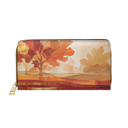 Women's Maple Mirage Wallet – Abstract Autumn Vegan Wallet