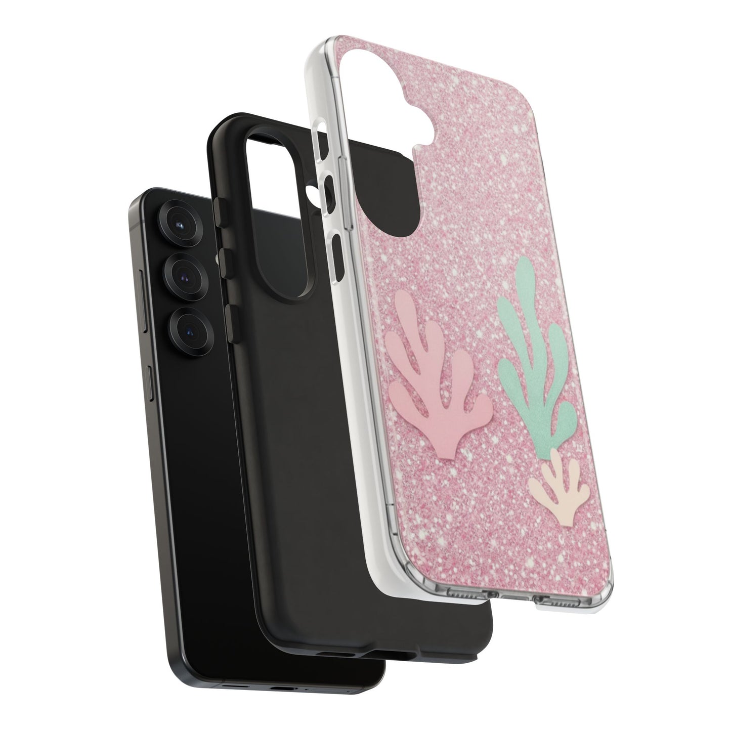 Pink Glitter Seaweed Tough Case - Sparkle Protective Phone Cover