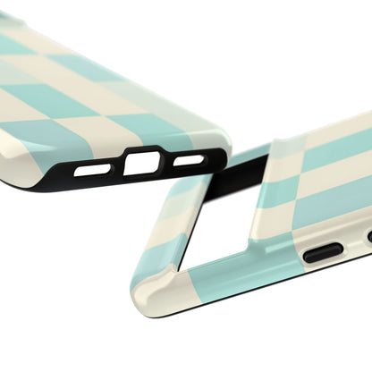 Pastel Checkerboard Tough Case – Mint & Cream Protective Phone Cover