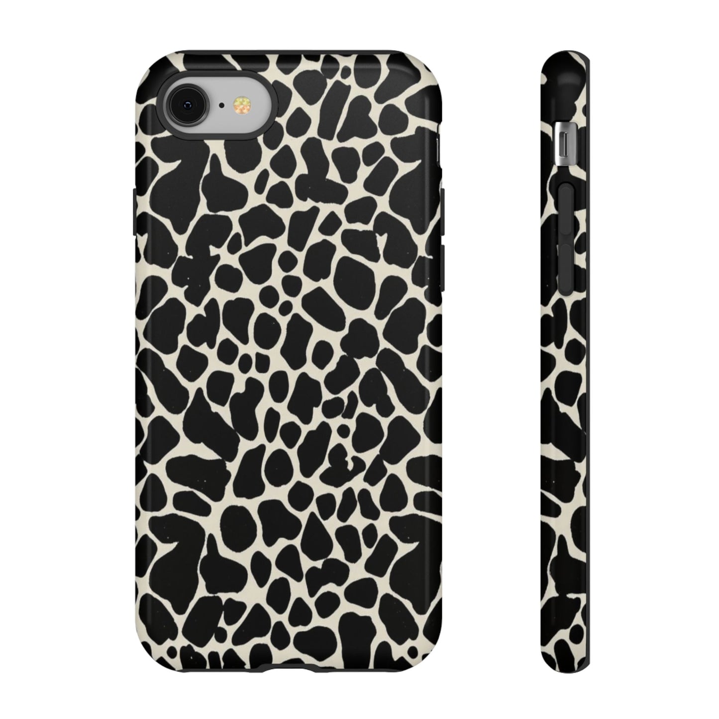 Black and White Cowhide Phone Case — Protective Tough Case