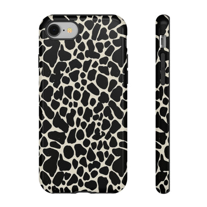 Black and White Cowhide Phone Case — Protective Tough Case