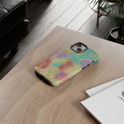 Tropical Palm Leaf Tough Phone Case – Colorful Pastel Botanical Protection