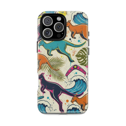 Tough Cases — Colorful Surfing Kangaroo Phone Case