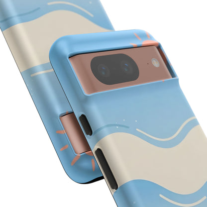 Beach Waves Tough Phone Case — Summer Sun & Seashell Protective Cover