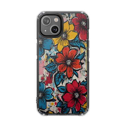 Clear Magnetic Phone Case — Colorful Floral Impact Protection