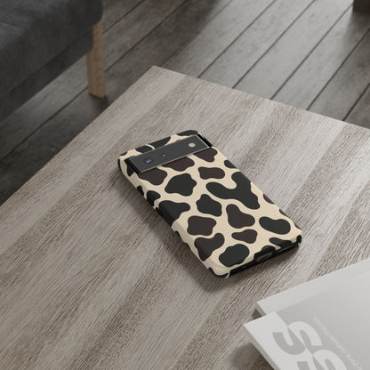 Cow Print Phone Case — Black & Cream Protective  Case