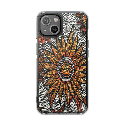 Clear Impact Phone Case — Mosaic Sunflower Magnetic Protective Case