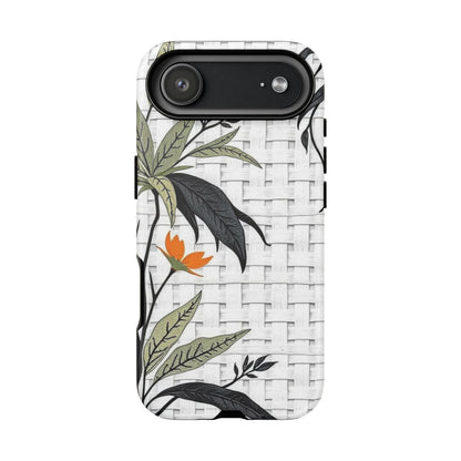 Floral Woven Tough Phone Case — Protective Botanical iPhone Cover