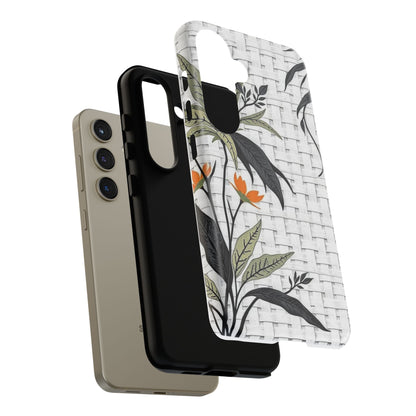 Floral Woven Tough Phone Case — Protective Botanical iPhone Cover