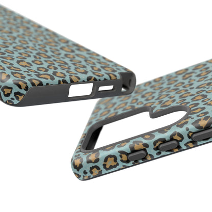 Leopard Print Tough Phone Case - Blue Cheetah Protective Cover