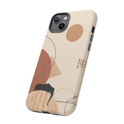 Abstract Earth Tones Phone Case — Minimal Geometric Design