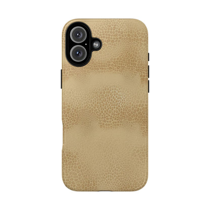 Tan Distressed Leather Texture Phone Case — Rugged Protective iPhone Cover