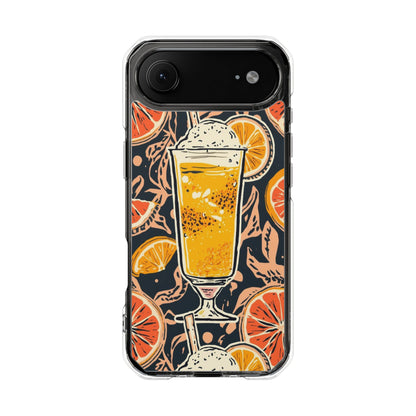 Clear Magnetic Phone Case — Citrus Beer Glass Design