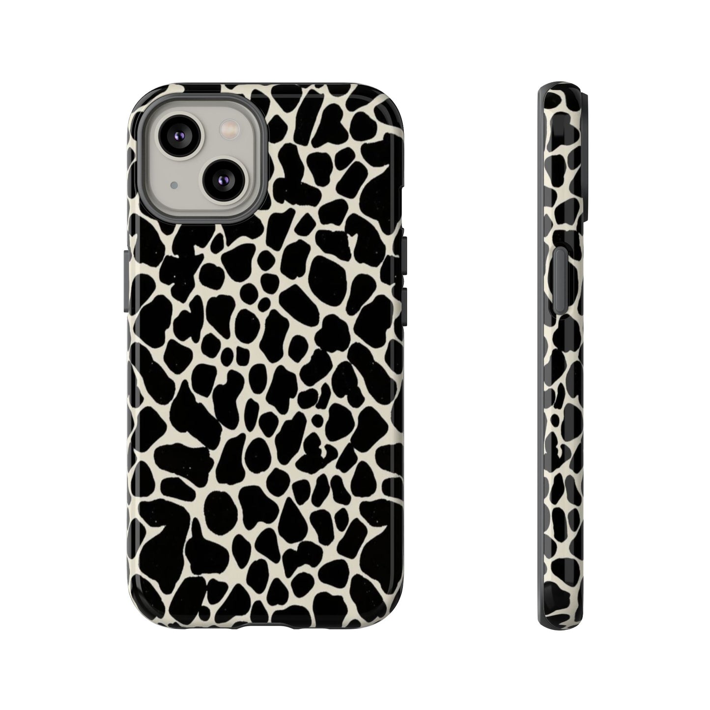 Black and White Cowhide Phone Case — Protective Tough Case
