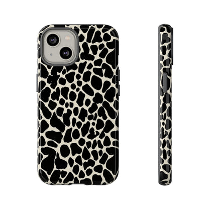 Black and White Cowhide Phone Case — Protective Tough Case