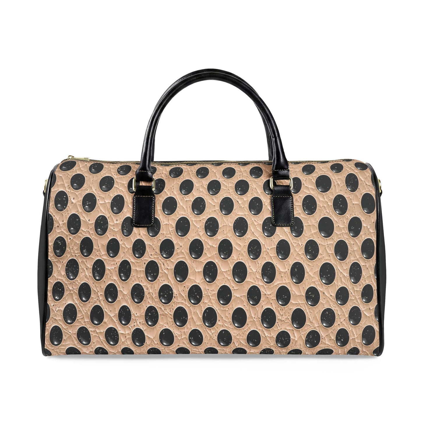 Polka Dot Faux Leather Weekender Bag