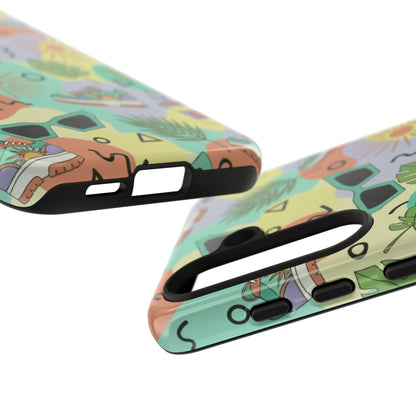 Tropical Summer Phone Case — Retro Sunglasses, Sneakers & Palm Pattern