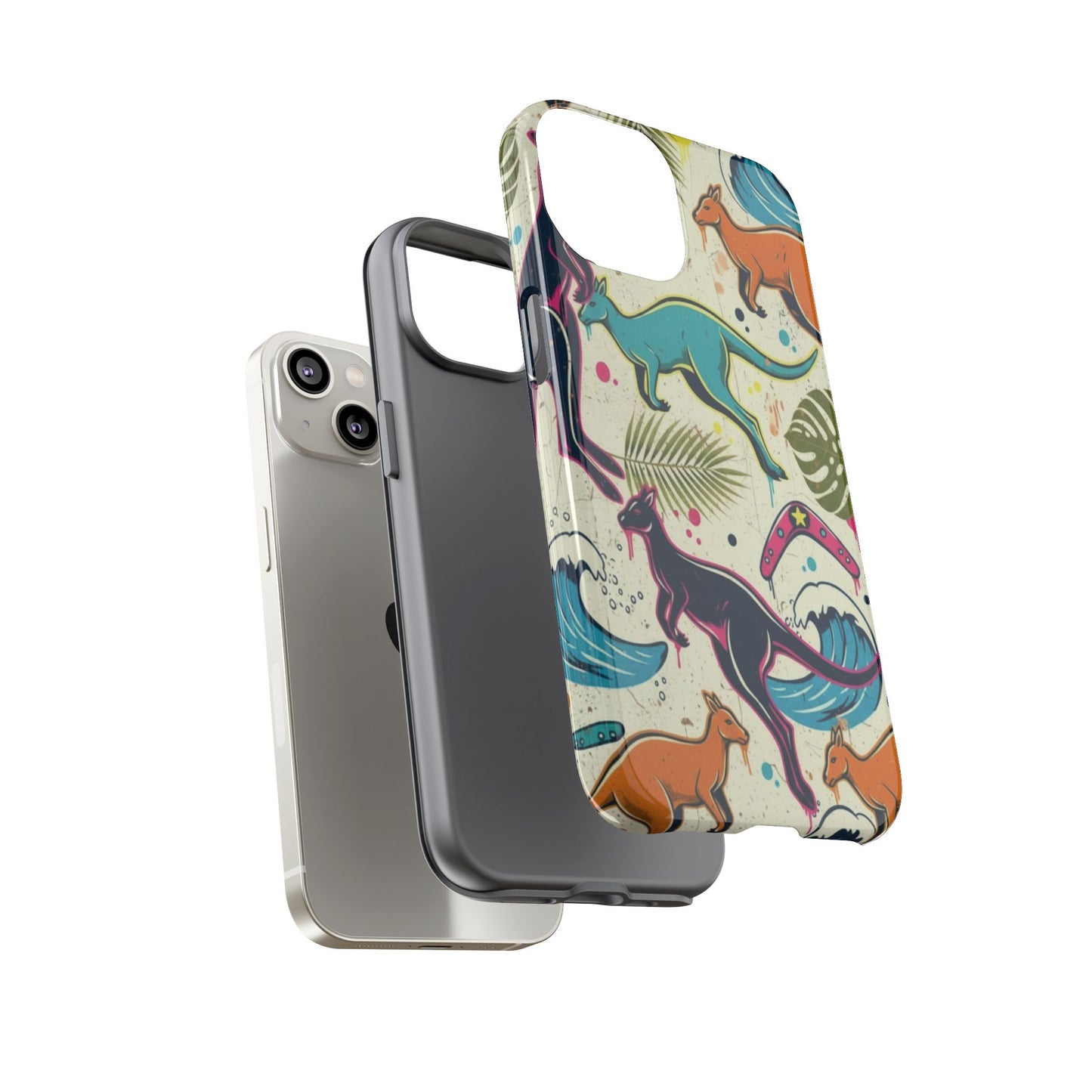 Tough Cases — Colorful Surfing Kangaroo Phone Case