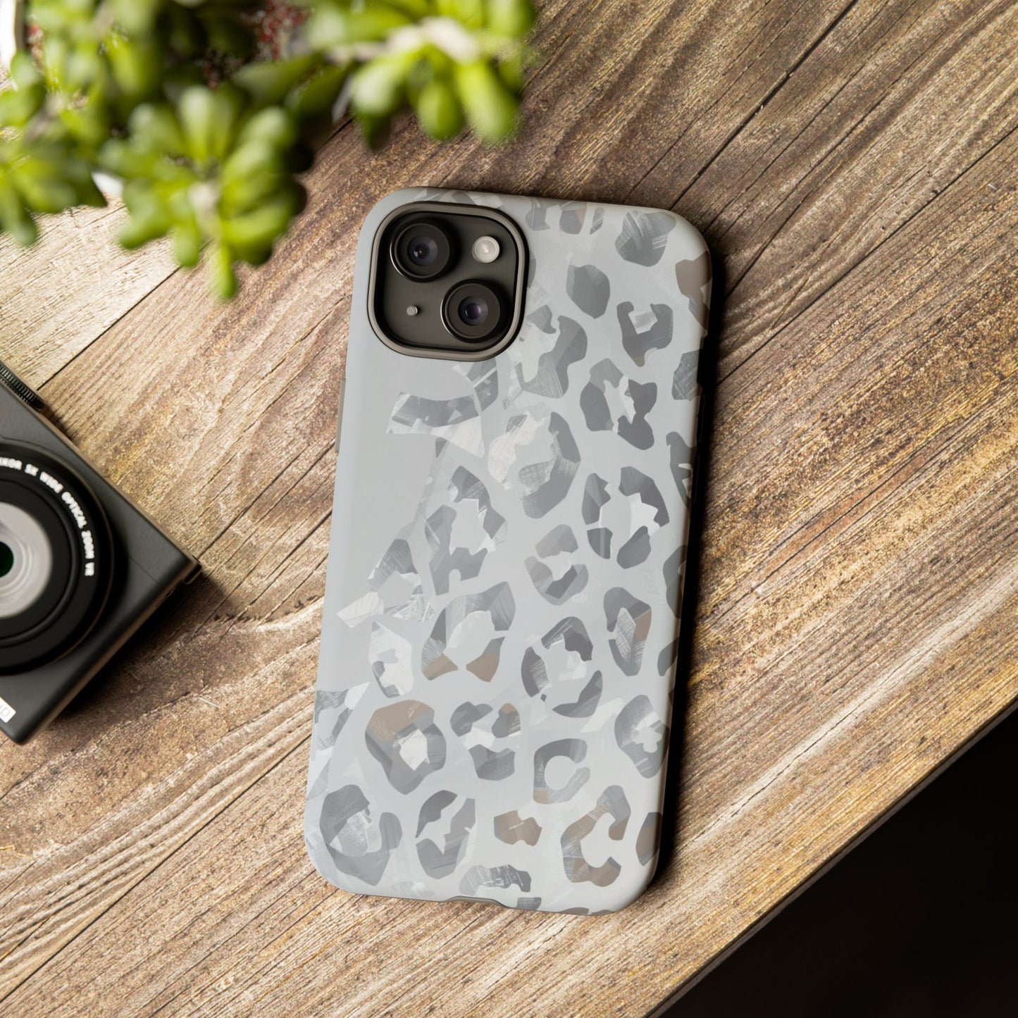 Silver Leopard Tough Phone Case