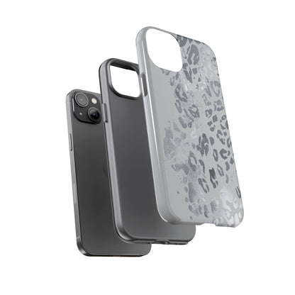 Gray Leopard Print Tough Phone Case