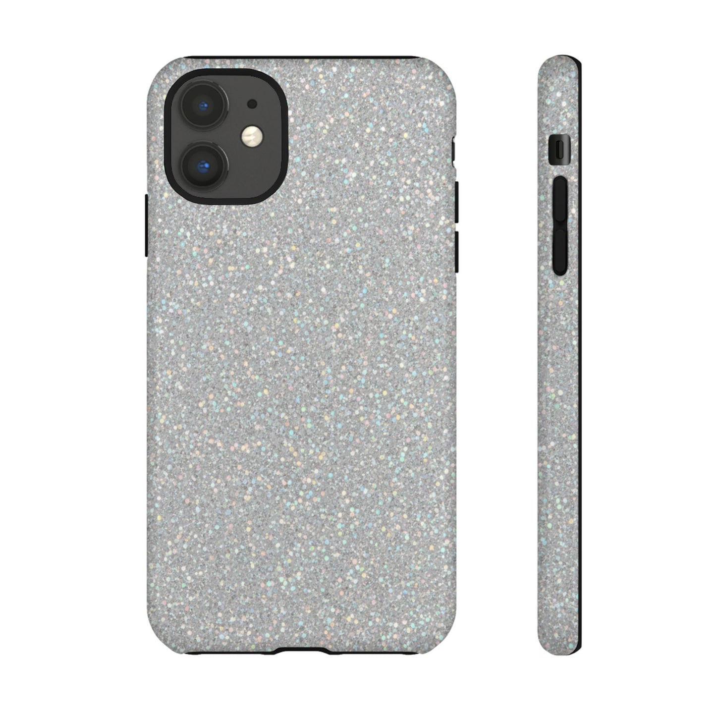 Glitter Silver Tough Phone Case — Sparkling Protective Phone Case