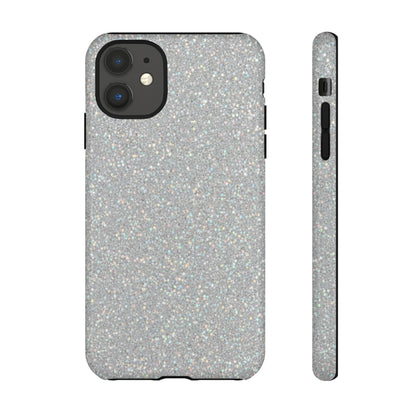 Glitter Silver Tough Phone Case — Sparkling Protective Phone Case