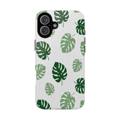 Monstera Leaf Phone Case — Tropical Green Pattern Tough Case
